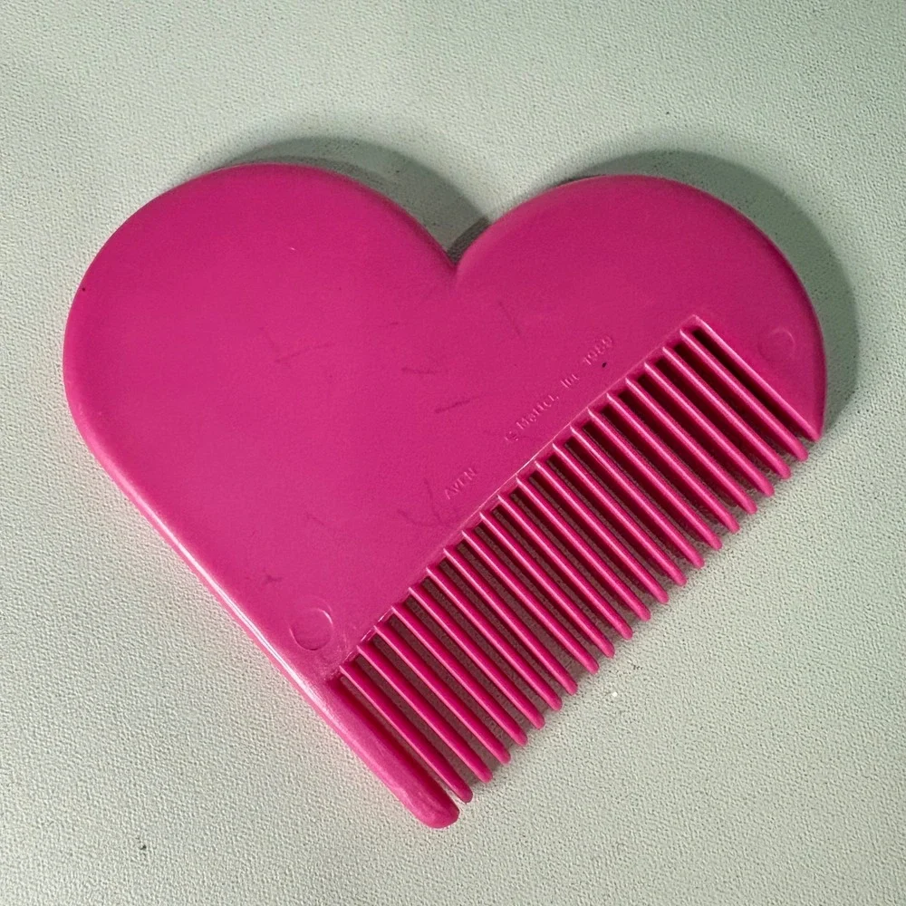 Vintage 1989 Barbie Heart Shaped Hair Comb Hot Pink Avon Mattel Retro Accessory